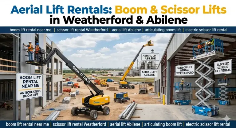 Aerial Lift Rentals: Boom & Scissor Lifts in Weatherford & Abilene